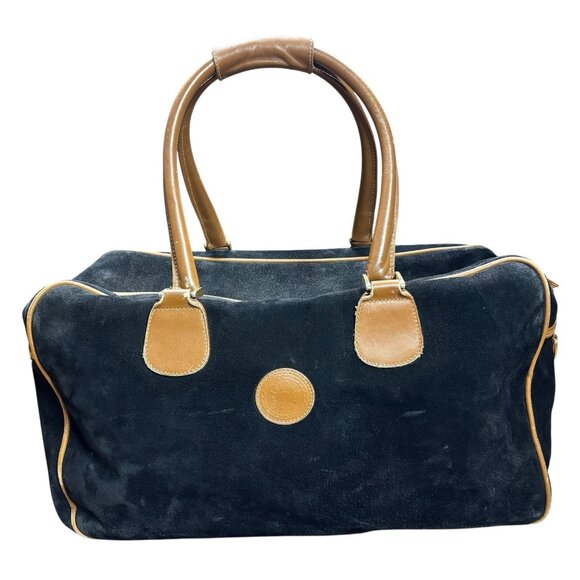 GUCCI Duffle Bag Weekender Black Suede Large Vintage - Picture 4 of 16